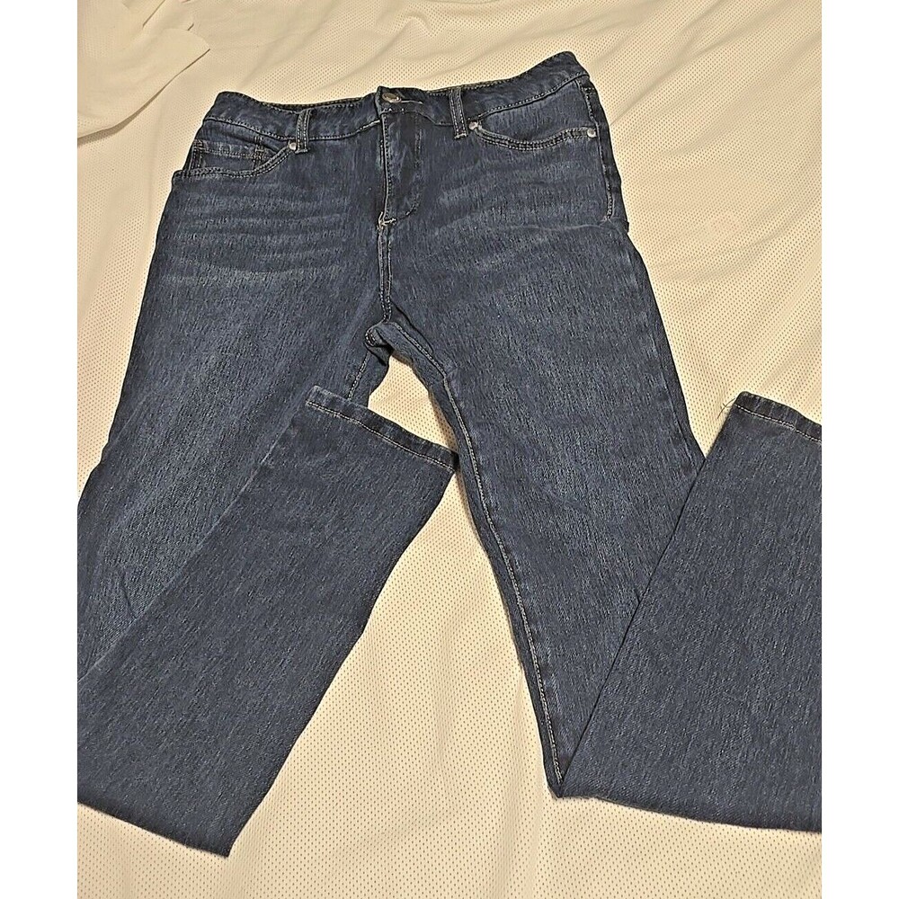 Bandolino Jeans Mandie Womens Blue Denim Mid Rise Straight Leg Jeans Size 6